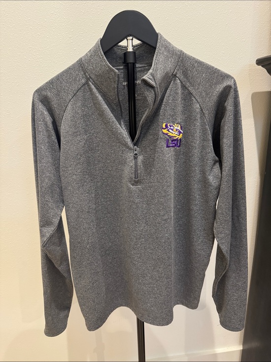 Sport-Tek Other - Sport-Tek Gray Heather Zip-Up Jacket LSU Tigers